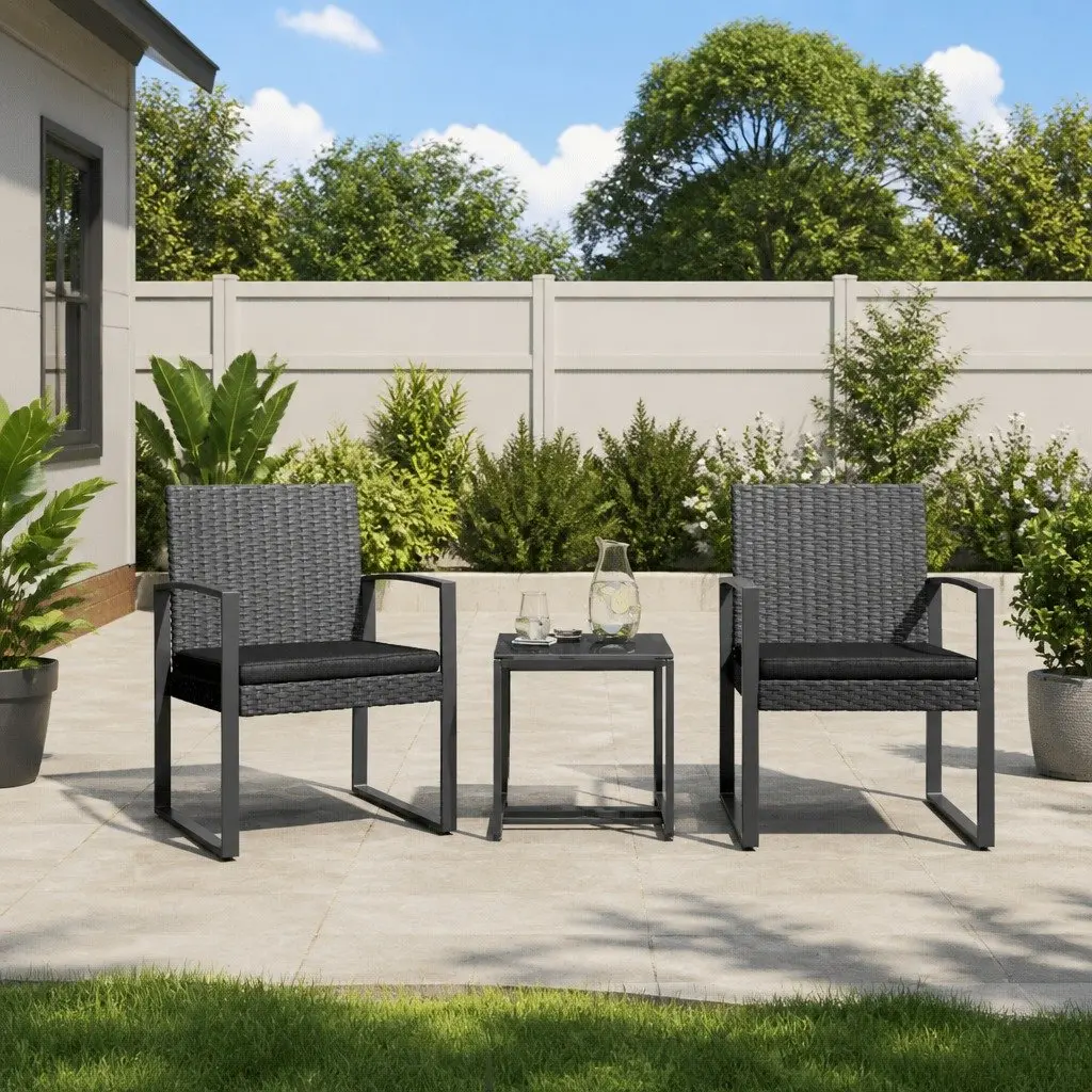 Grey Garden Dining Set with Cushions