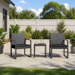 Sturdy Grey Garden Dining Set with Cushions