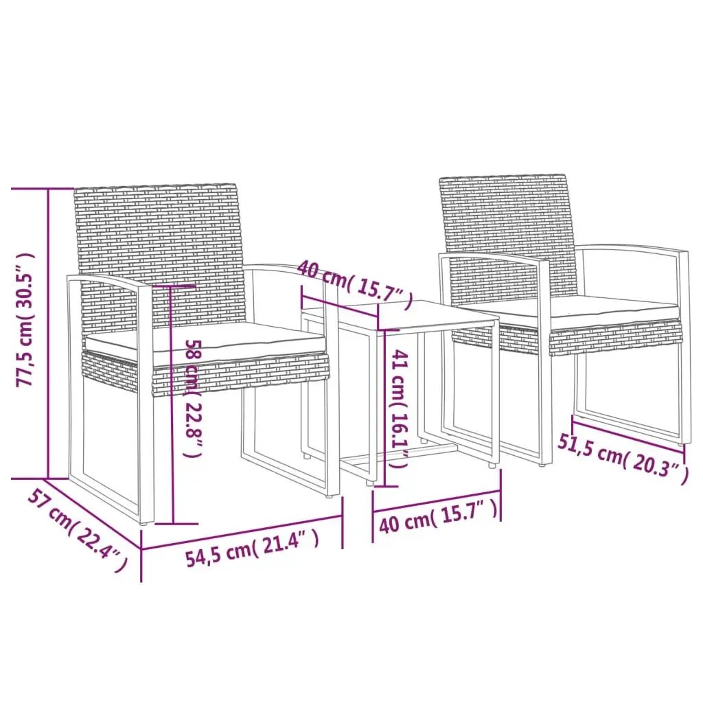 Grey Garden Dining Set with Cushions