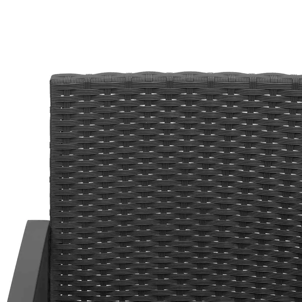 2-Seater Garden Bench with Cushions in Black