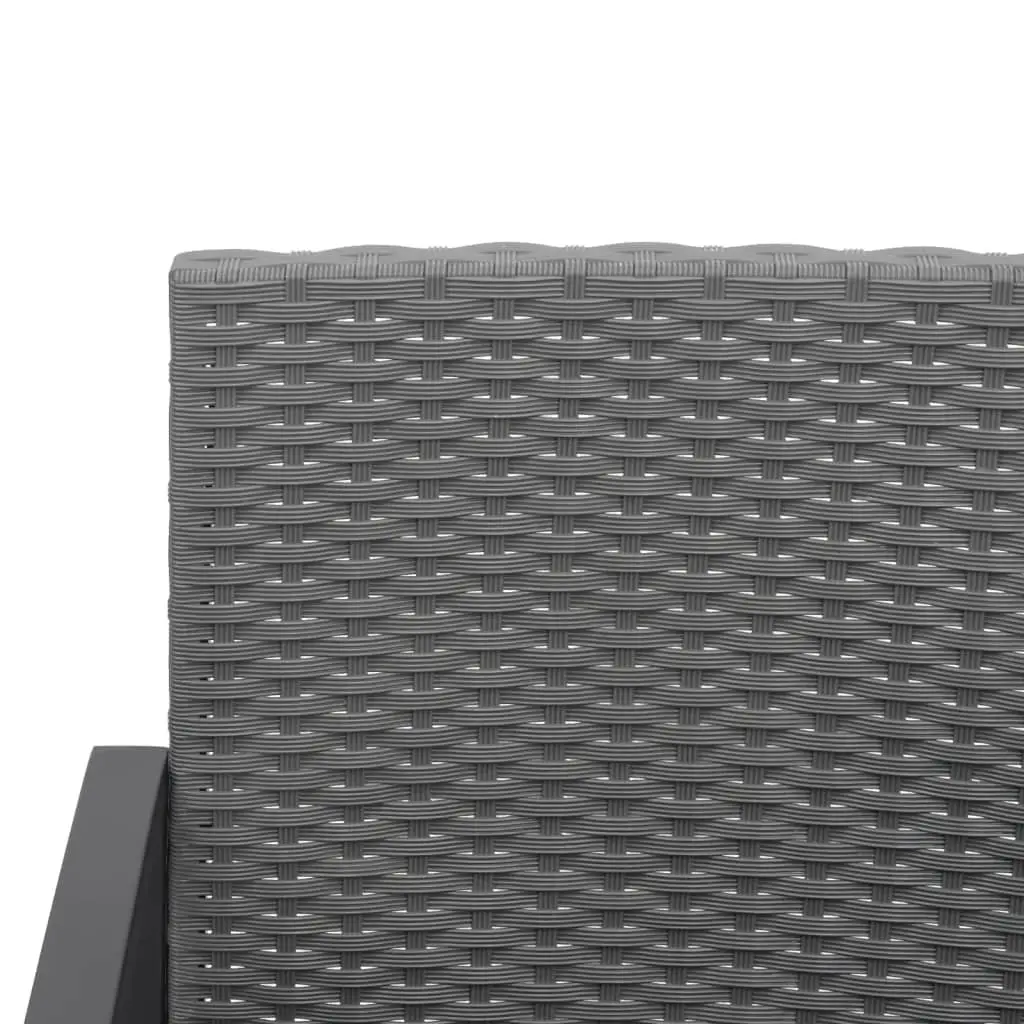 2-Seater Garden Bench PP Rattan Grey with Cushions