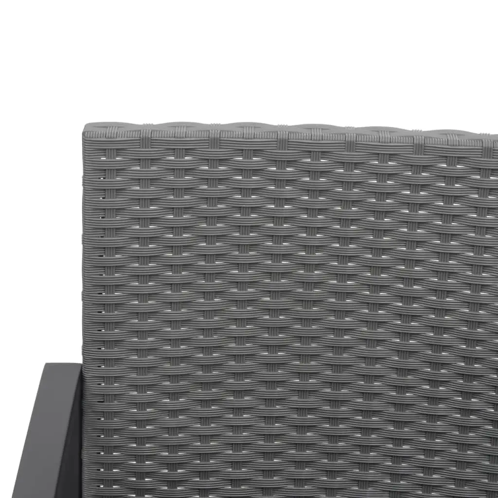 Garden Dining Set PP Rattan Steel 5 Piece Grey