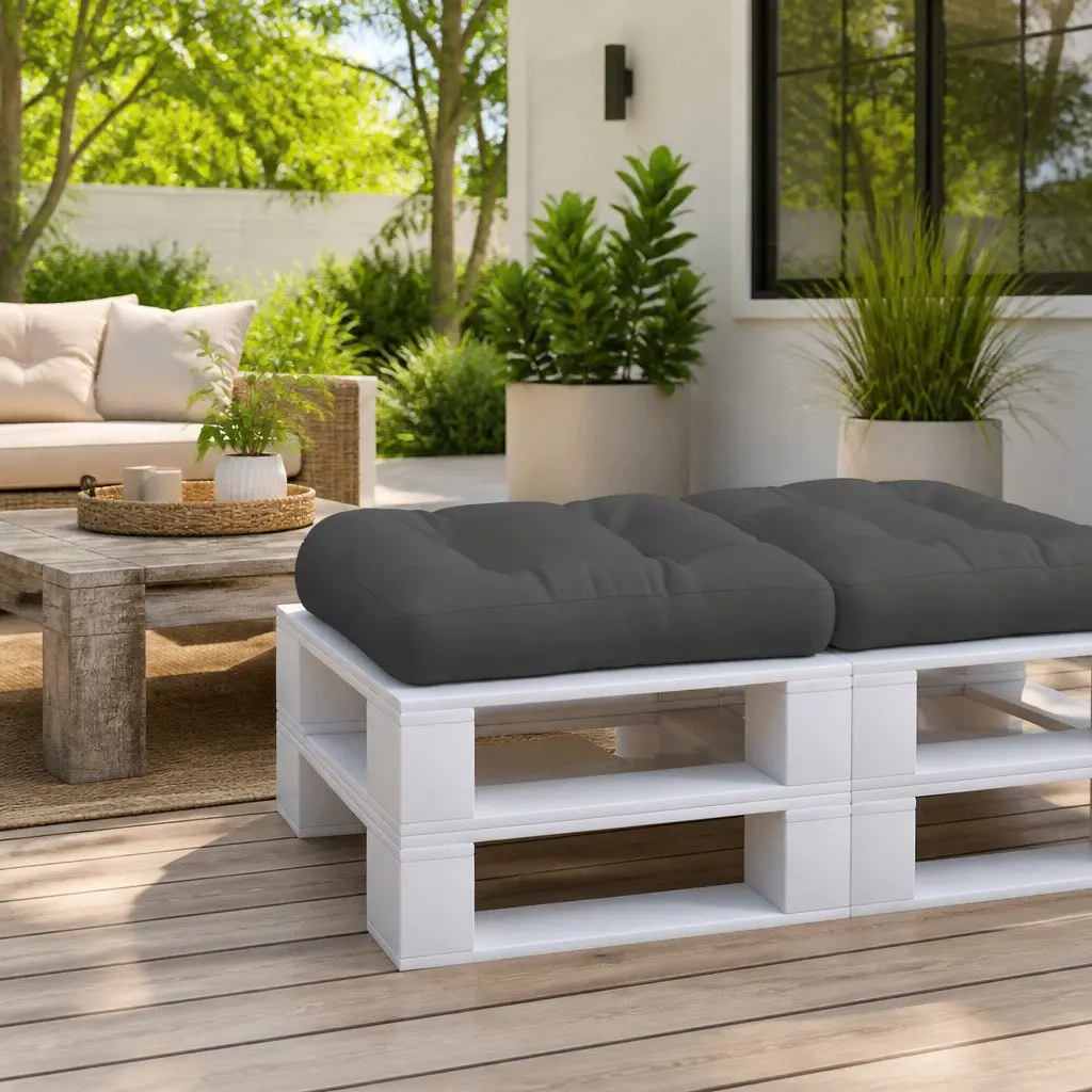 Black 60x60x12 cm Pallet Cushion for Outdoor Seating
