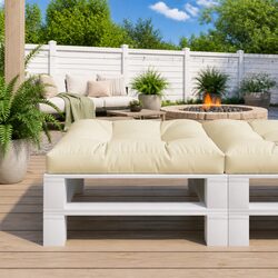 Outdoor Cream Pallet Cushion 80x80x12 cm Sofa Pad