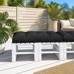 Durable Black Pallet Cushion 120x80x12 cm for Outdoors
