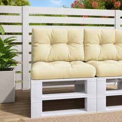 High-Quality Cream Outdoor Pallet Cushions 2 pcs