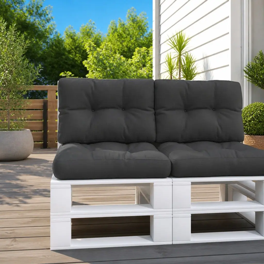 Black Polyester Pallet Cushions 2 pcs
