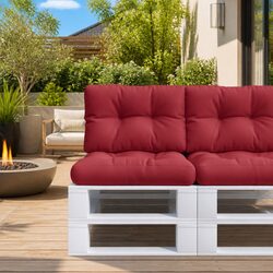 Durable Red Pallet Cushions 2 pcs for Outdoor Furniture