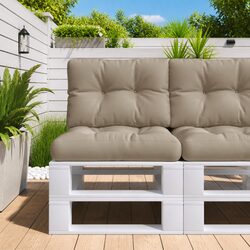 Quality Taupe Outdoor Garden Sofa Cushions 2-Pack