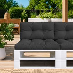Durable Black Pallet Cushions 2 pcs for Outdoor Comfort