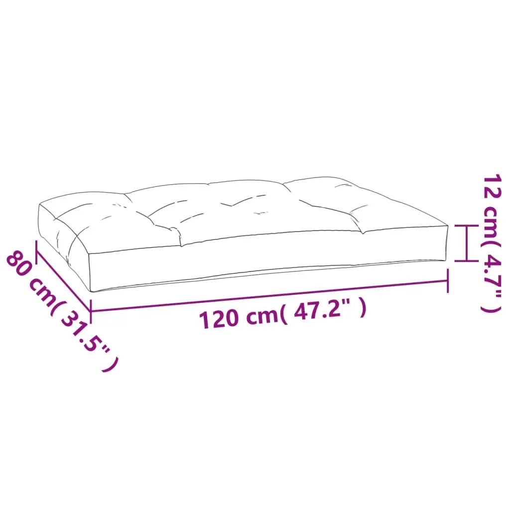Pallet Cushions 2 Pieces Grey Polyester Fabric Outdoor Garden Sofa Seating Pads
