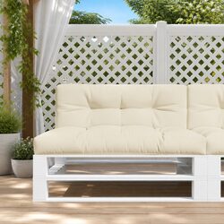 Premium Cream Fabric Pallet Cushions 2 pcs for Outdoor