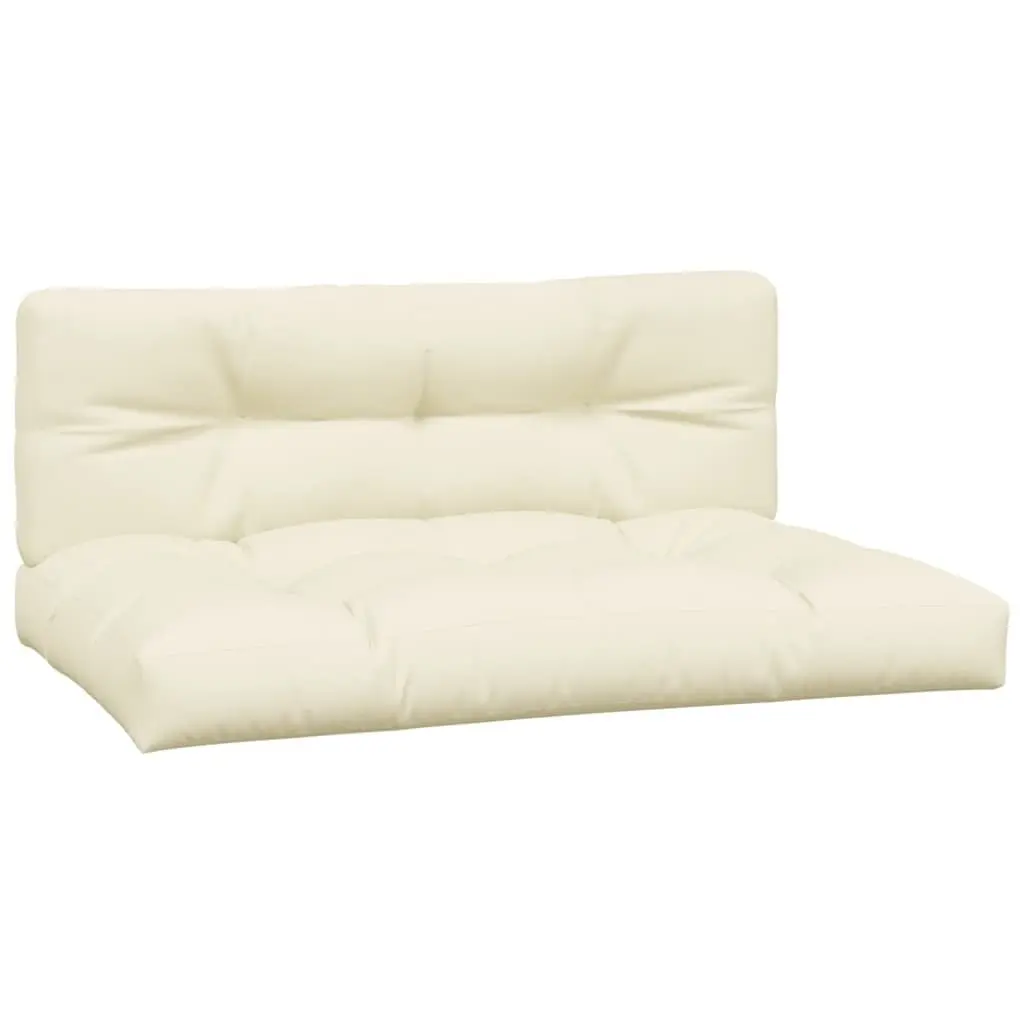 Pallet Cushions Polyester Fabric 2 pcs Cream Outdoor Garden Sofa Seat Pad