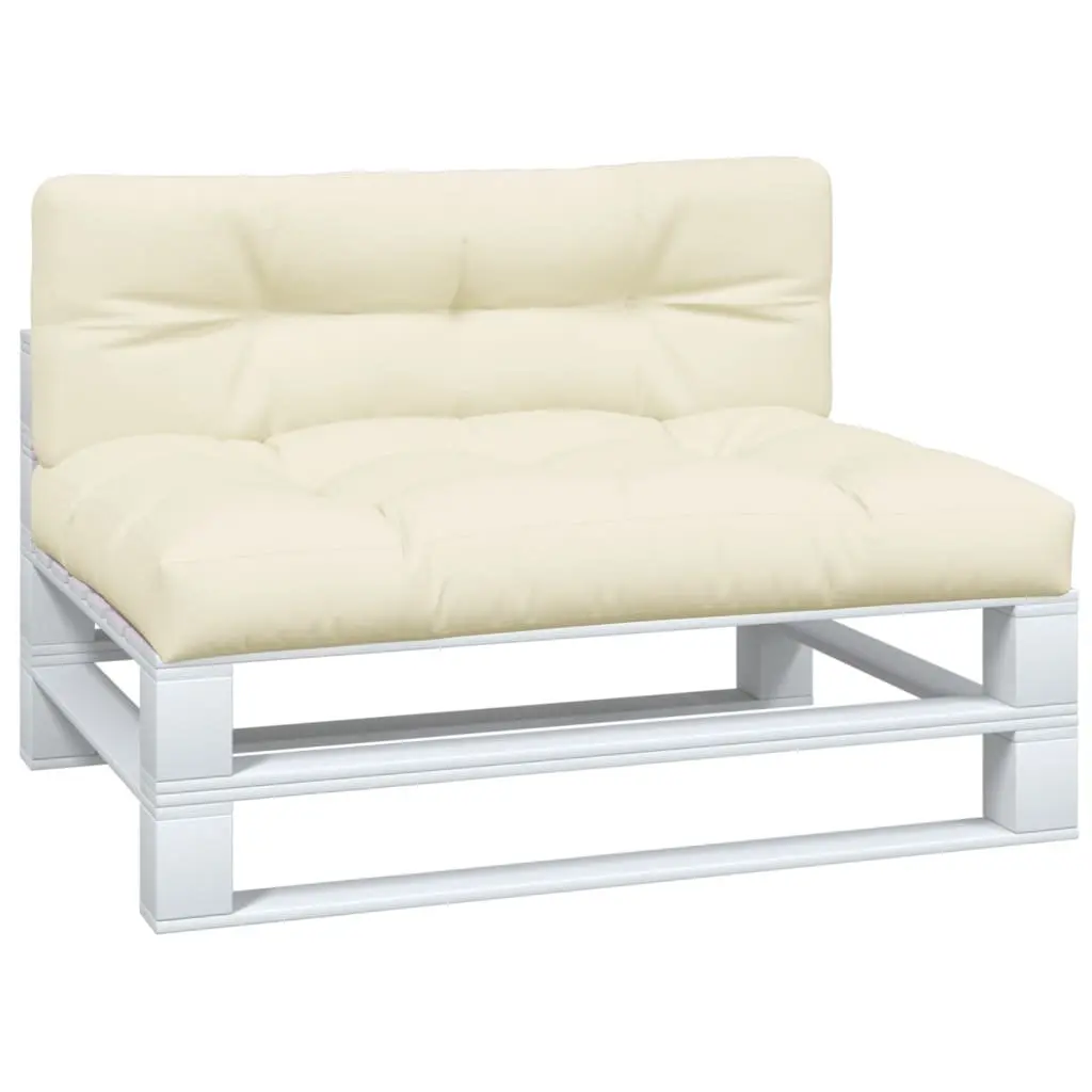 Pallet Cushions Polyester Fabric 2 pcs Cream Outdoor Garden Sofa Seat Pad