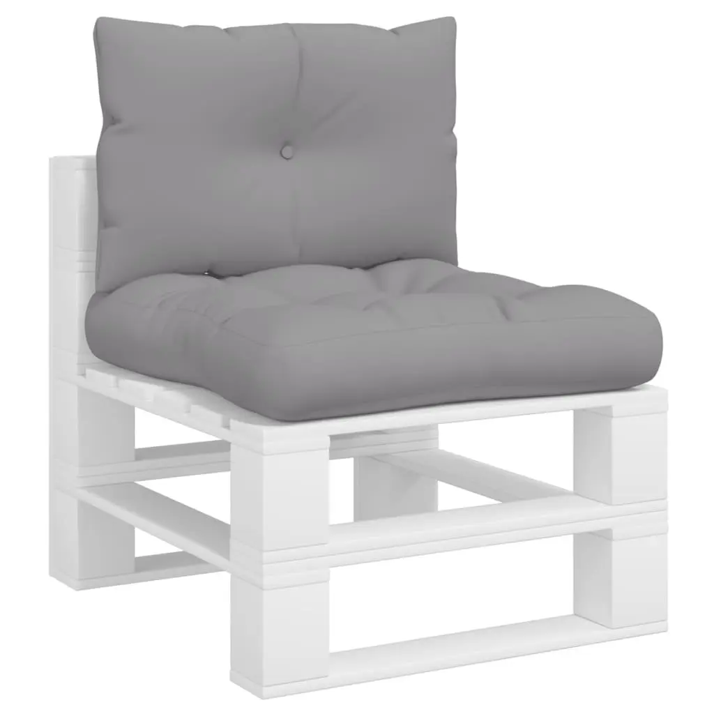 Pallet Cushions Polyester 2 Pieces Grey Outdoor Garden Sofa Pad Seating Decor