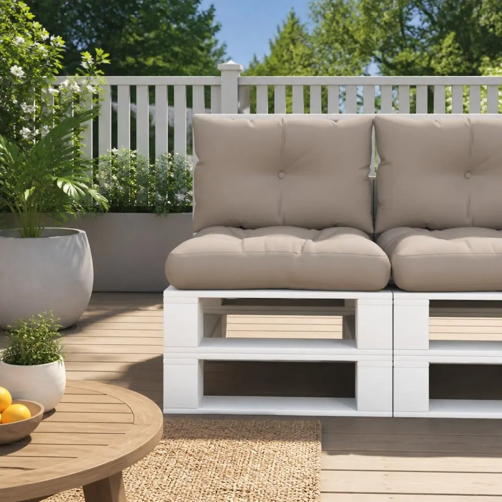 Pallet Cushions 2pc Taupe Outdoor Garden Furniture Seat Pad Sofa Cushion
