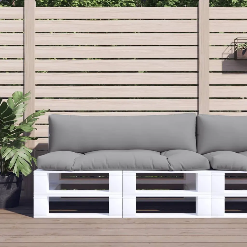 Pallet Cushions Polyester Fabric Grey 2 pcs