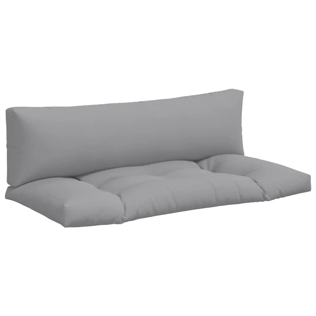 Pallet Cushions Polyester Fabric Grey 2 pcs