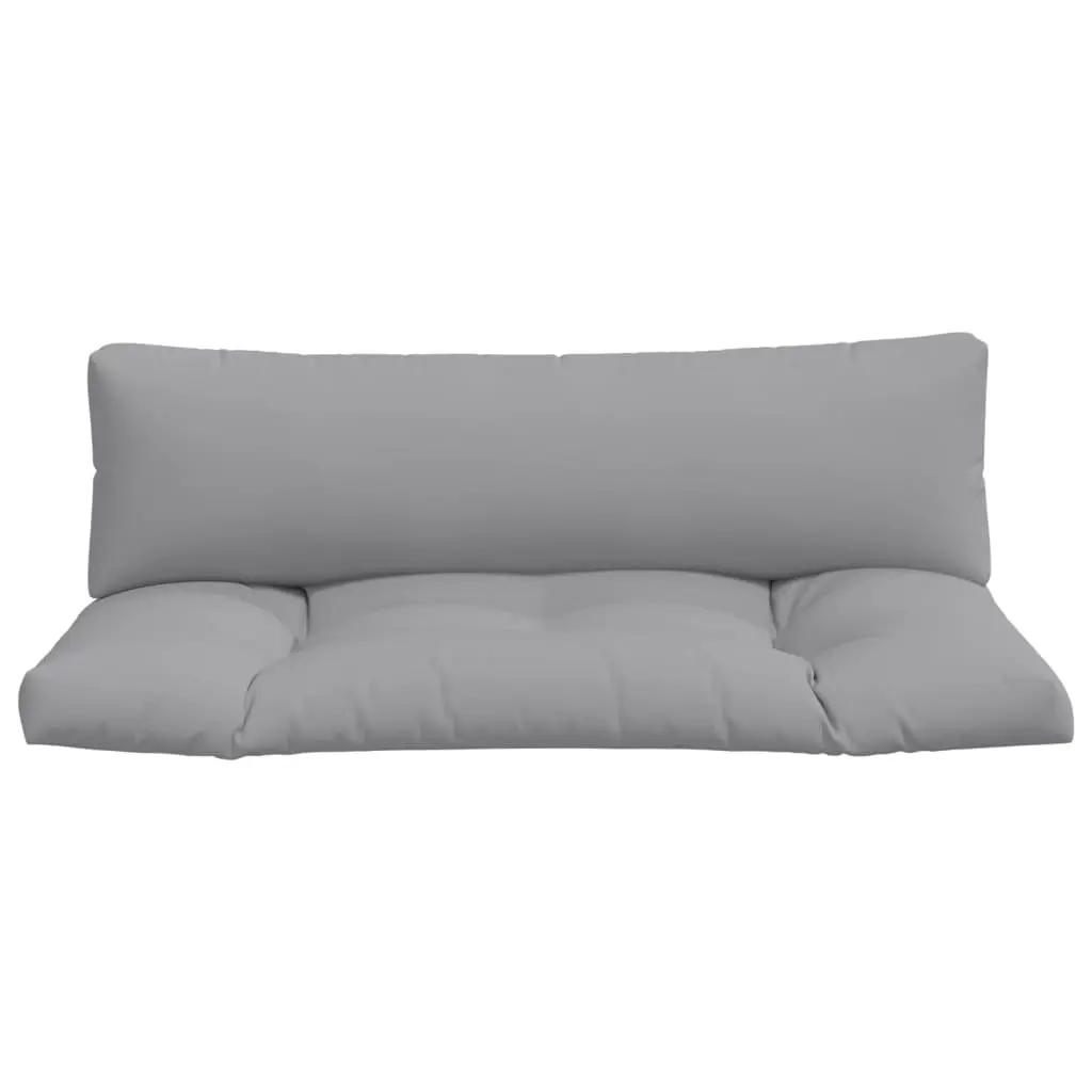 Pallet Cushions Polyester Fabric Grey 2 pcs