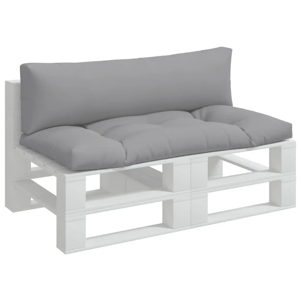 Pallet Cushions Polyester Fabric Grey 2 pcs
