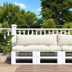 Cream Outdoor Garden Seat Pad Furniture Cushion - 2 Pieces