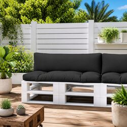 Black Pallet Cushions 2 Pack for Indoor and Outdoor Comfort