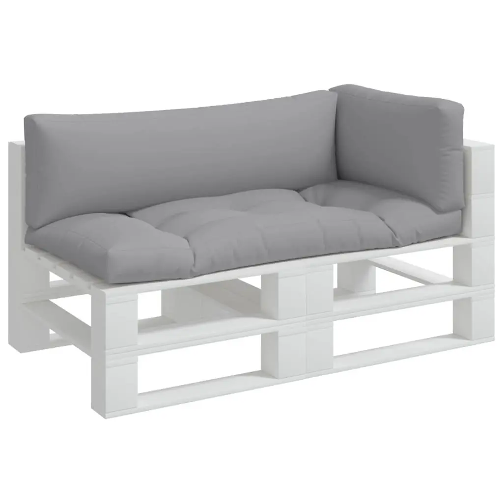 Pallet Cushions Polyester 3 pcs Grey Outdoor Garden Sofa Seat Pad Filler
