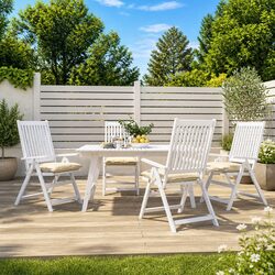 Premium Outdoor Chair Cushions 4-Piece Set Cream Oxford Fabric