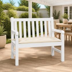 Durable Oxford Fabric Garden Bench Cushion - Cream 100x50x7cm