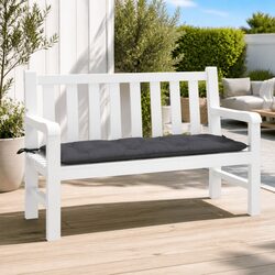 Durable Anthracite Garden Bench Cushion 120x50x7cm