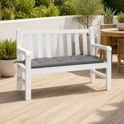 Grey Garden Bench Cushion 120x50x7cm Water-Resistant