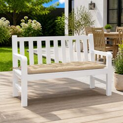 Beige Oxford Fabric Garden Bench Cushion for Outdoor Use