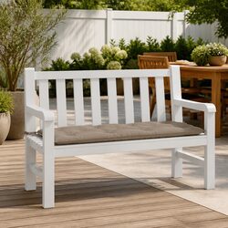 Durable Outdoor Garden Bench Cushion in Taupe 120x50x7 cm