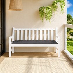 Durable Anthracite Garden Bench Cushion 150x50x7cm
