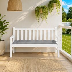 Durable Grey Garden Bench Cushion 150x50 cm
