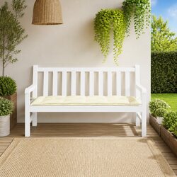 Cream Water-Resistant Oxford Fabric Garden Bench Cushion
