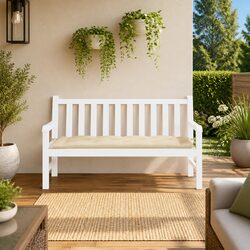 Beige Oxford Fabric Garden Bench Cushion 150x50x7 cm