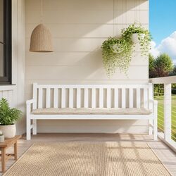 Durable Beige Garden Bench Cushion for Outdoor Seating