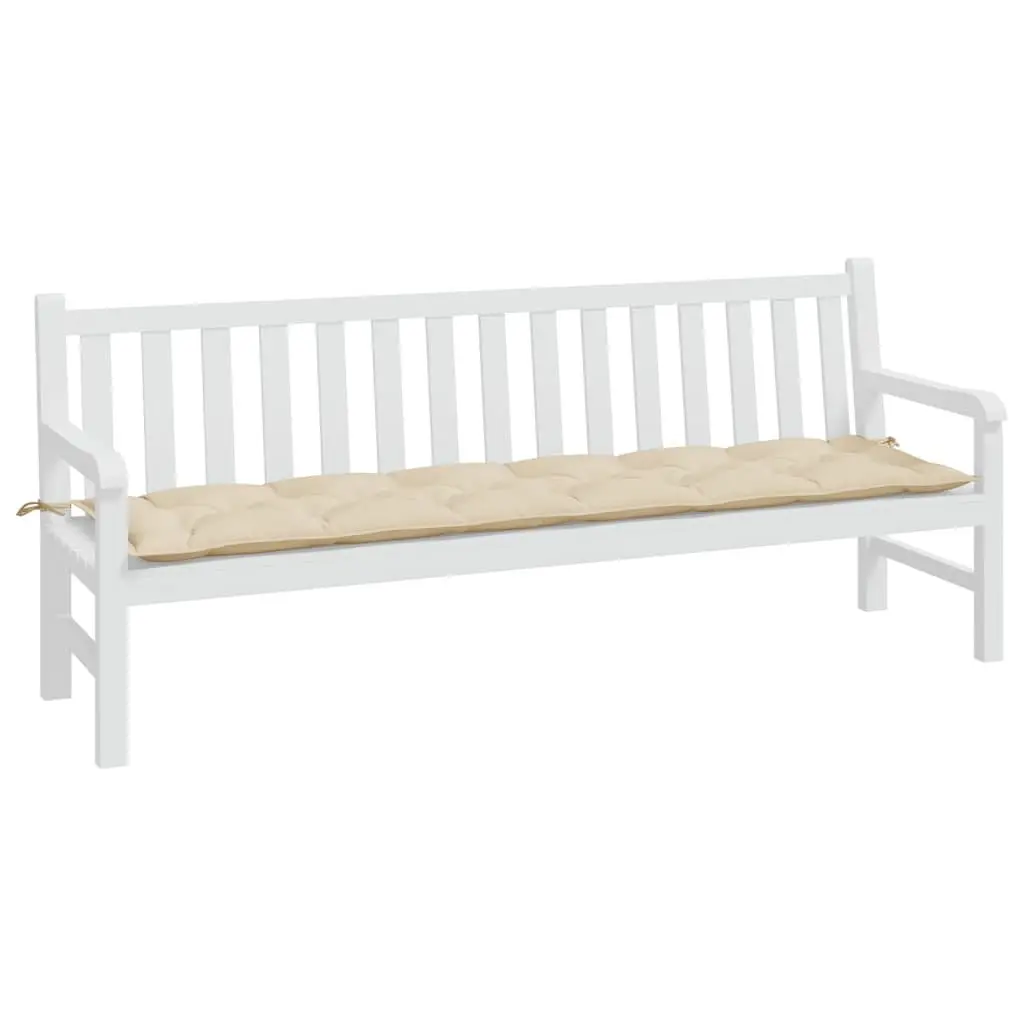 Beige Garden Bench Cushion for Outdoor Seating