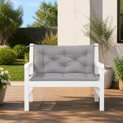 Durable Grey Oxford Fabric Garden Bench Cushions, 2pcs