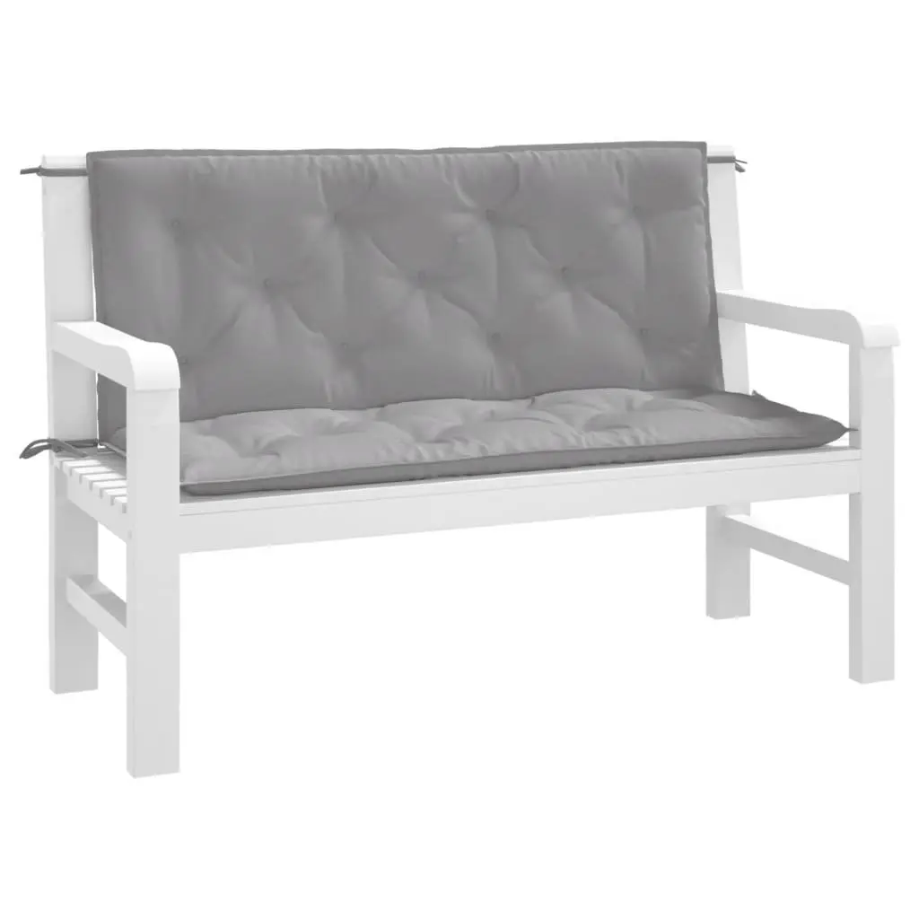 Grey Garden Bench Cushions 2pc Set 120x50x7cm