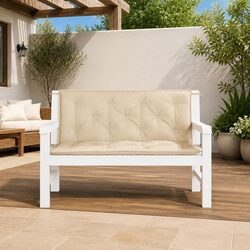 Beige Outdoor Garden Bench Cushions 2 pcs 120x50x7 cm