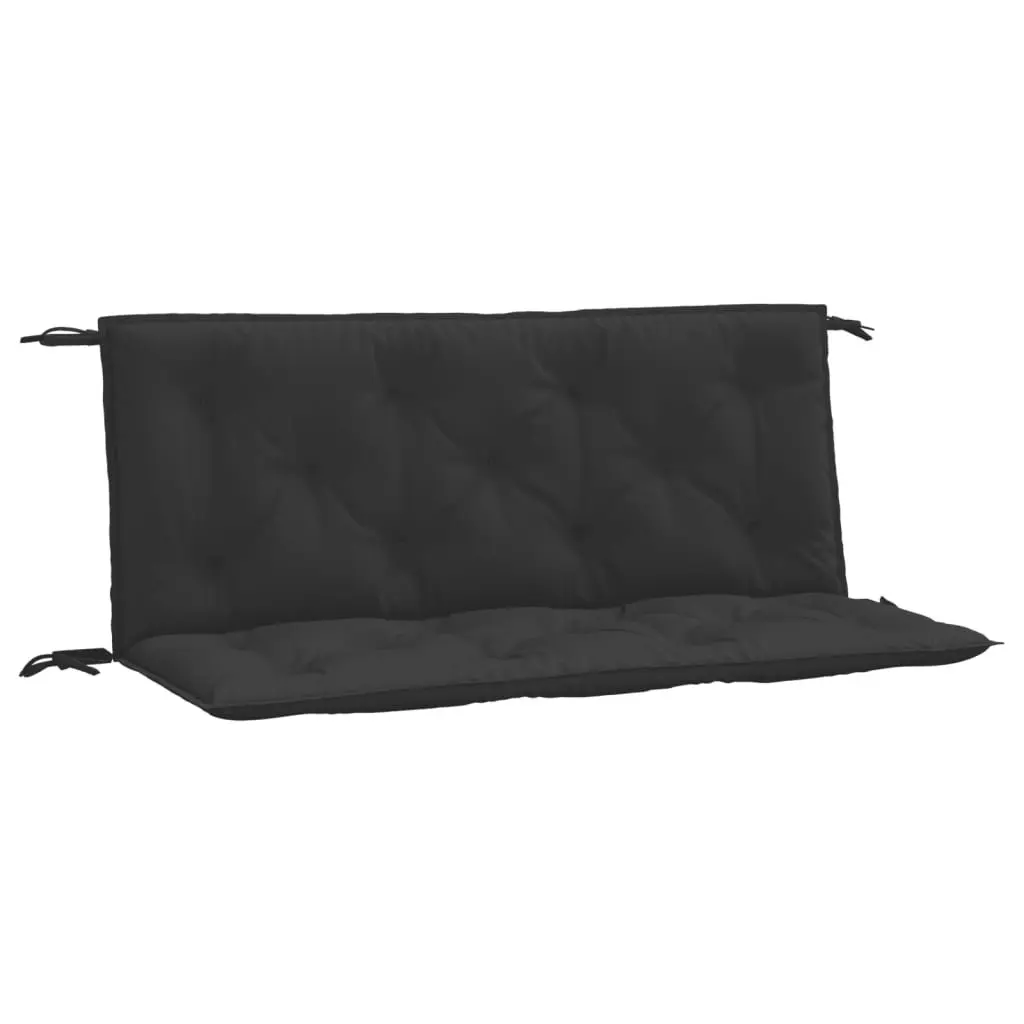 Black Oxford Fabric Garden Bench Cushions 2pc Set