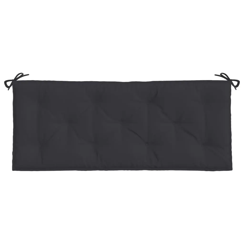 Black Oxford Fabric Garden Bench Cushions 2pc Set
