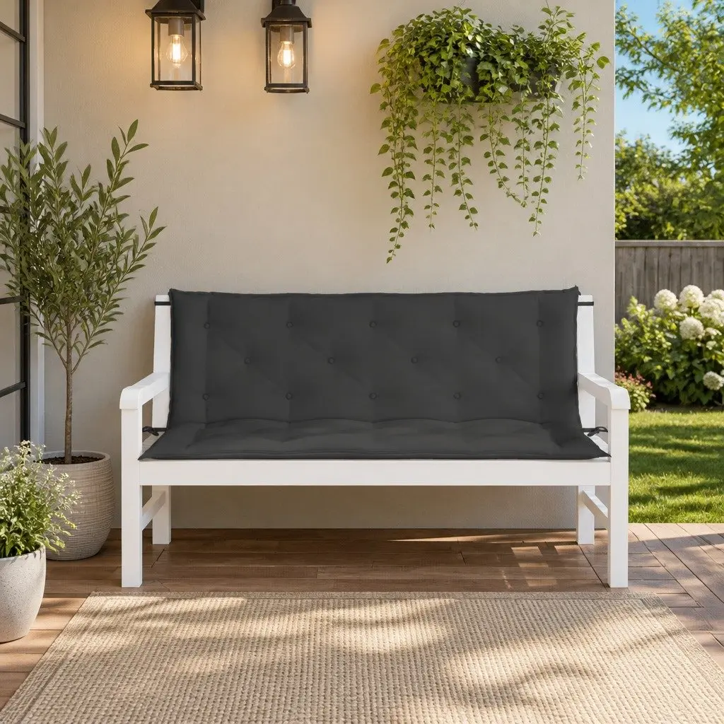 Anthracite Garden Bench Cushions 2-Pack