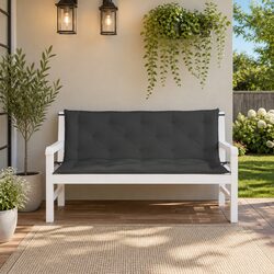 Durable Anthracite Garden Bench Cushions 2-Pack