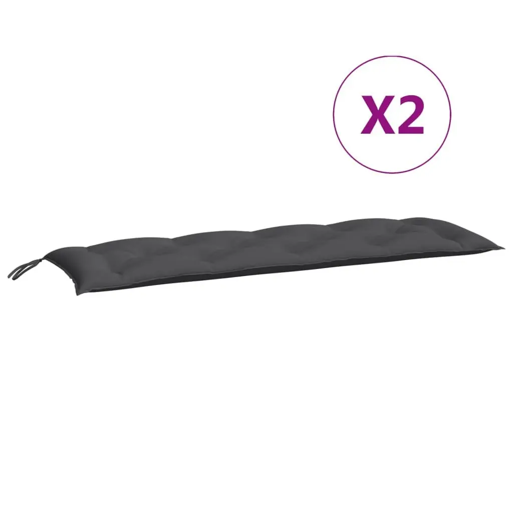 Anthracite Garden Bench Cushions 2-Pack