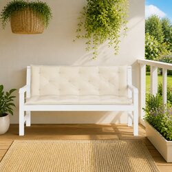 Premium Garden Bench Cushions 2 Pack Cream for Outdoor Use