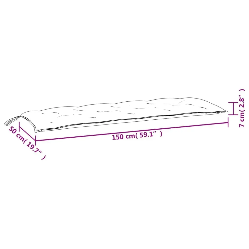 Outdoor Seating Pad 2 Pieces Beige Oxford Fabric 150x50x7cm Water Resistant Garden Bench Cushions