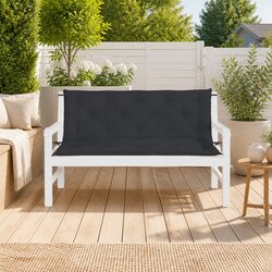 Black Outdoor Garden Bench Cushions 2pcs 150x50x7cm